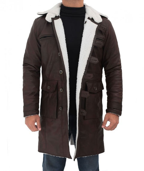 Bane Dark Brown Sherpa Leather Jacket