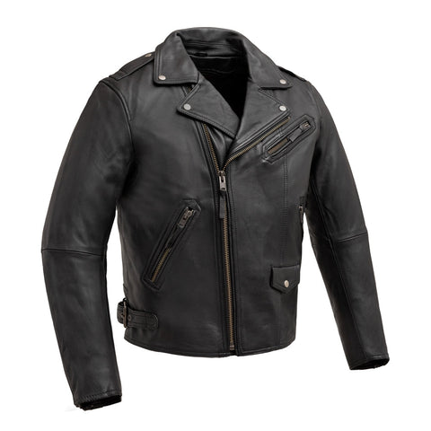 Enforcer Black Leather Biker Jacket