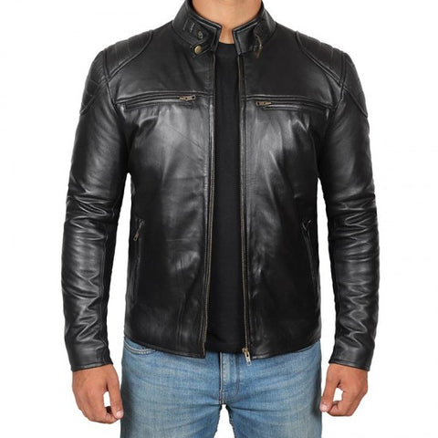 Vermont Black Real Leather Jacket