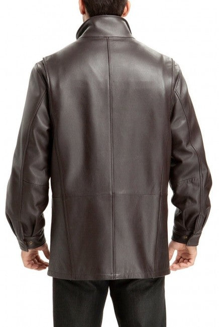 Cowhide Mens Viscose Filled Leather Coat