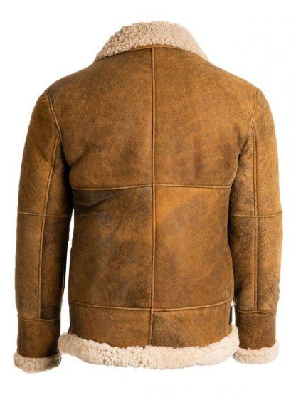 B3 shearling Brown Mens aviator jacket