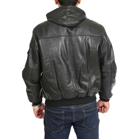 Men’s Leather Bomber Black Jacket