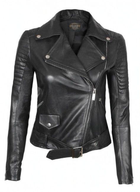 Missouri Womens Black Quilted Motorcycle Style Jacket