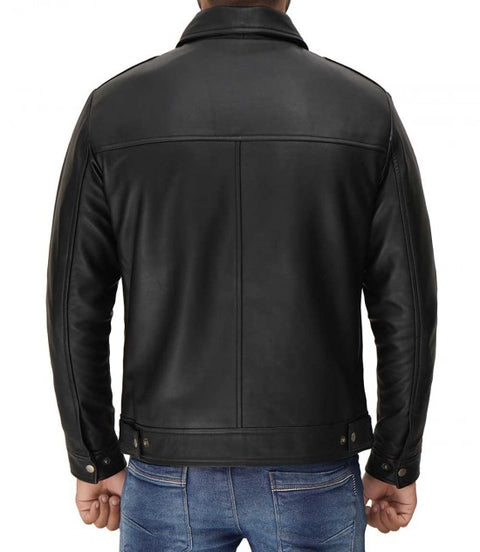 Reeves Vintage Leather Jacket Black