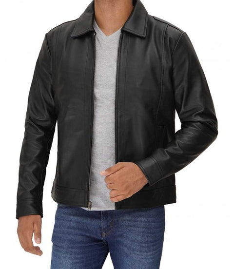 Reeves Vintage Leather Jacket Black