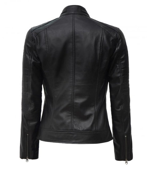 Austin Black Leather Jacket for Women Black