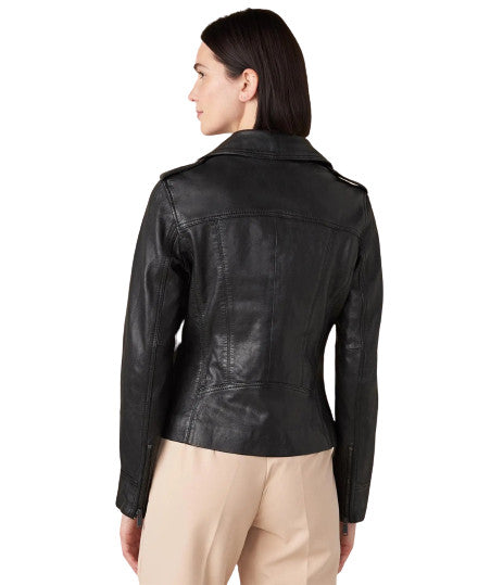 Erika Genuine Leather Moto Jacket