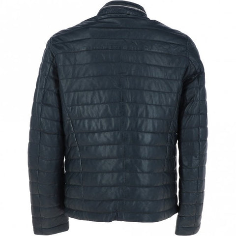 Leather Jacket Navy: Rayan