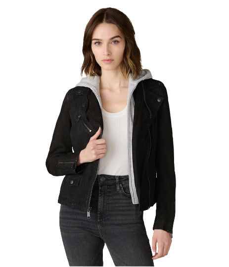 Holly Hooded Leather Jacket