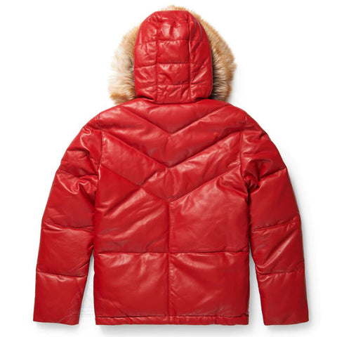 Women's Pearl Red Puffer Jacket