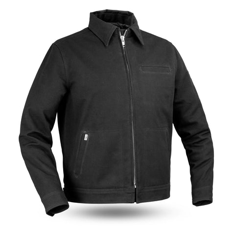 Hanover Men’s Oxblood Black Leather Biker Jacket