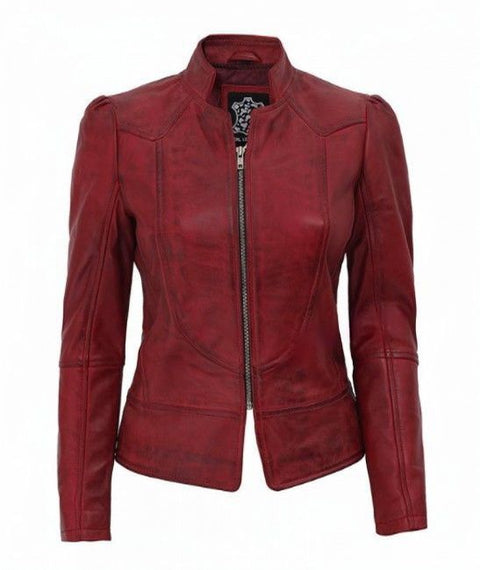 Amy Womens Fitted Leather Jacket