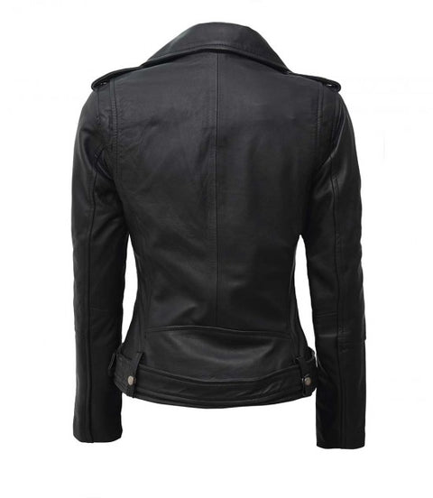 Margaret Black Ladies Leather Jacket