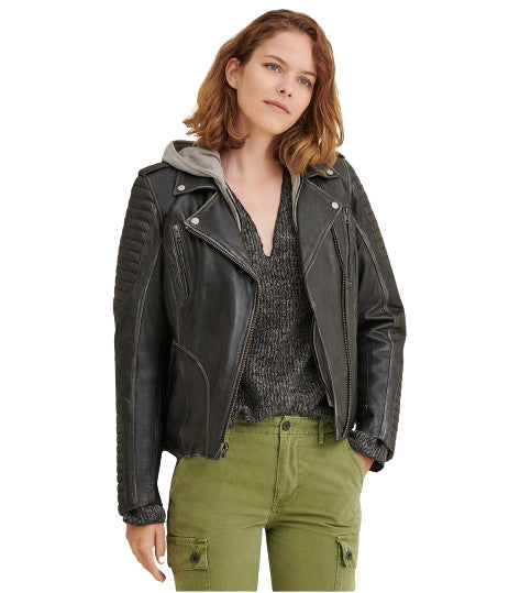 Performance Rider Quilted Shoulder Leather Moto Jacket