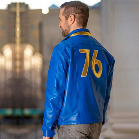Men’s Stylish Electric Blue Fallout 76 Jacket
