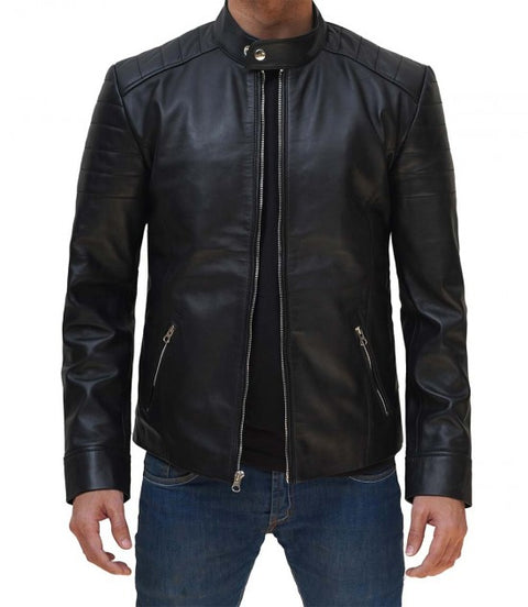 Carrie Men Black Leather Jacket
