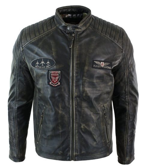 Airforce Jacket Distressed Casual Fit Retro Vintage for Men