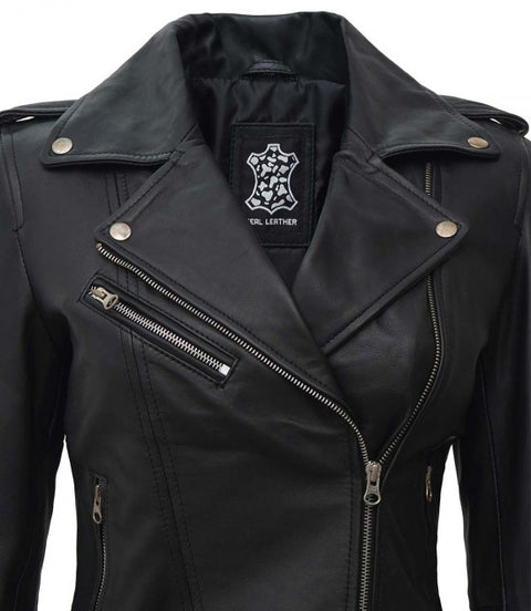 Margaret Black Ladies Leather Jacket